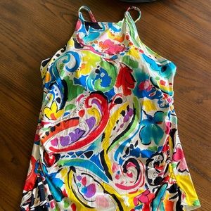 Multi colored high neckline Anne Cole tankini